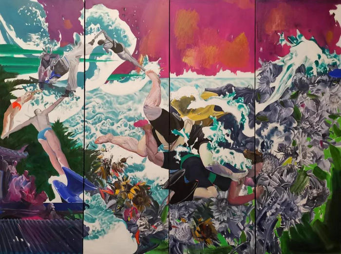 江哲  燃烧我的卡路里  油画   45x192cm  2020.jpg