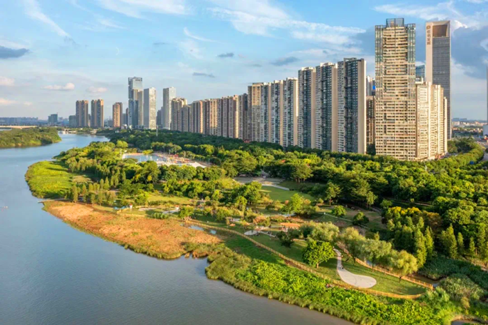 佛山新城滨河景观带鸟瞰。.png