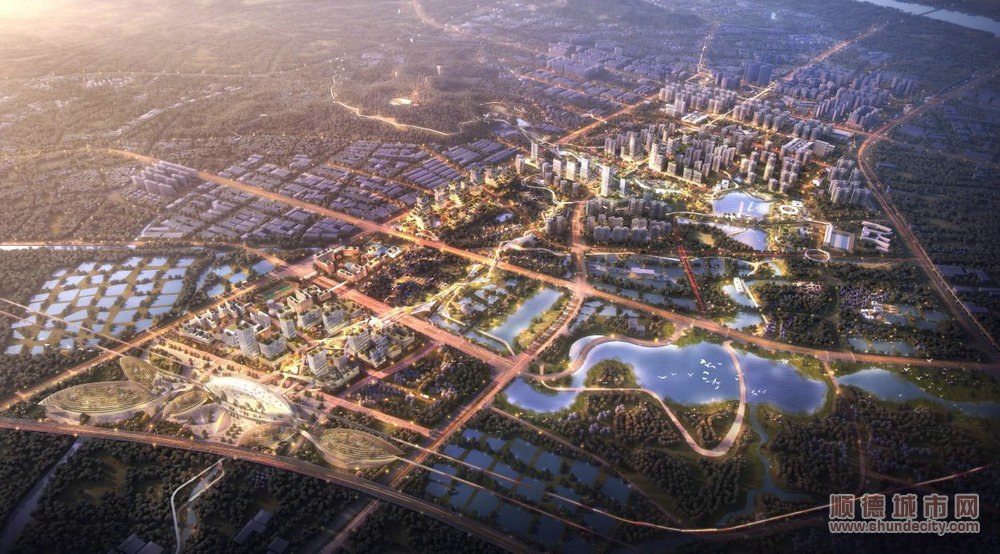 shundeplus/images/article/2024/01/15/7b06d20240115172233526730.jpg 龙江镇新城规划-夜景-鸟瞰图.jpg