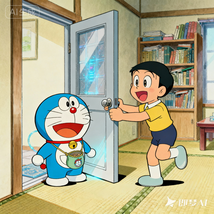 jimeng-2025-10-28-1987-《哆啦A梦》经典动画风格，哆啦A梦从四次元口袋掏出任意门，大雄兴奋地抓住门把手，..._副本.png