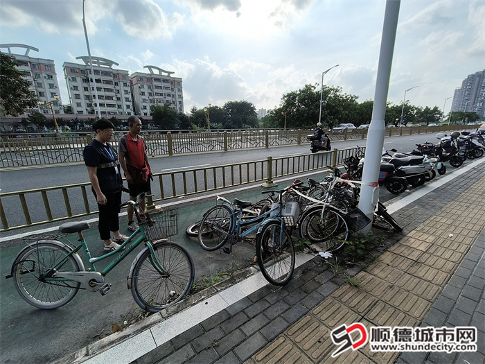 均安镇新就业群体志愿服务队副队长、党员欧阳健鉴协同网格员开展“帮忙巡”。.jpg